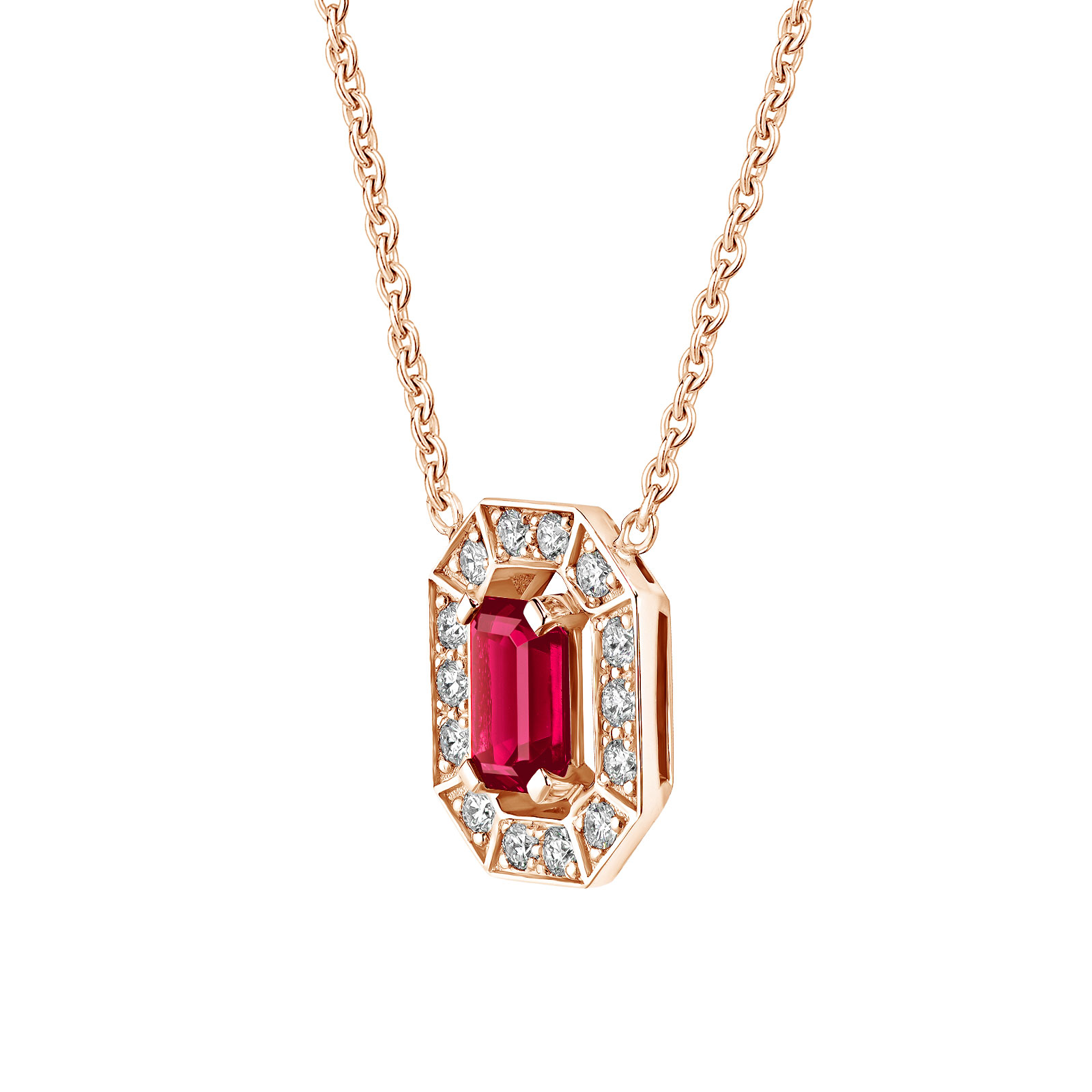 art deco ruby pendant