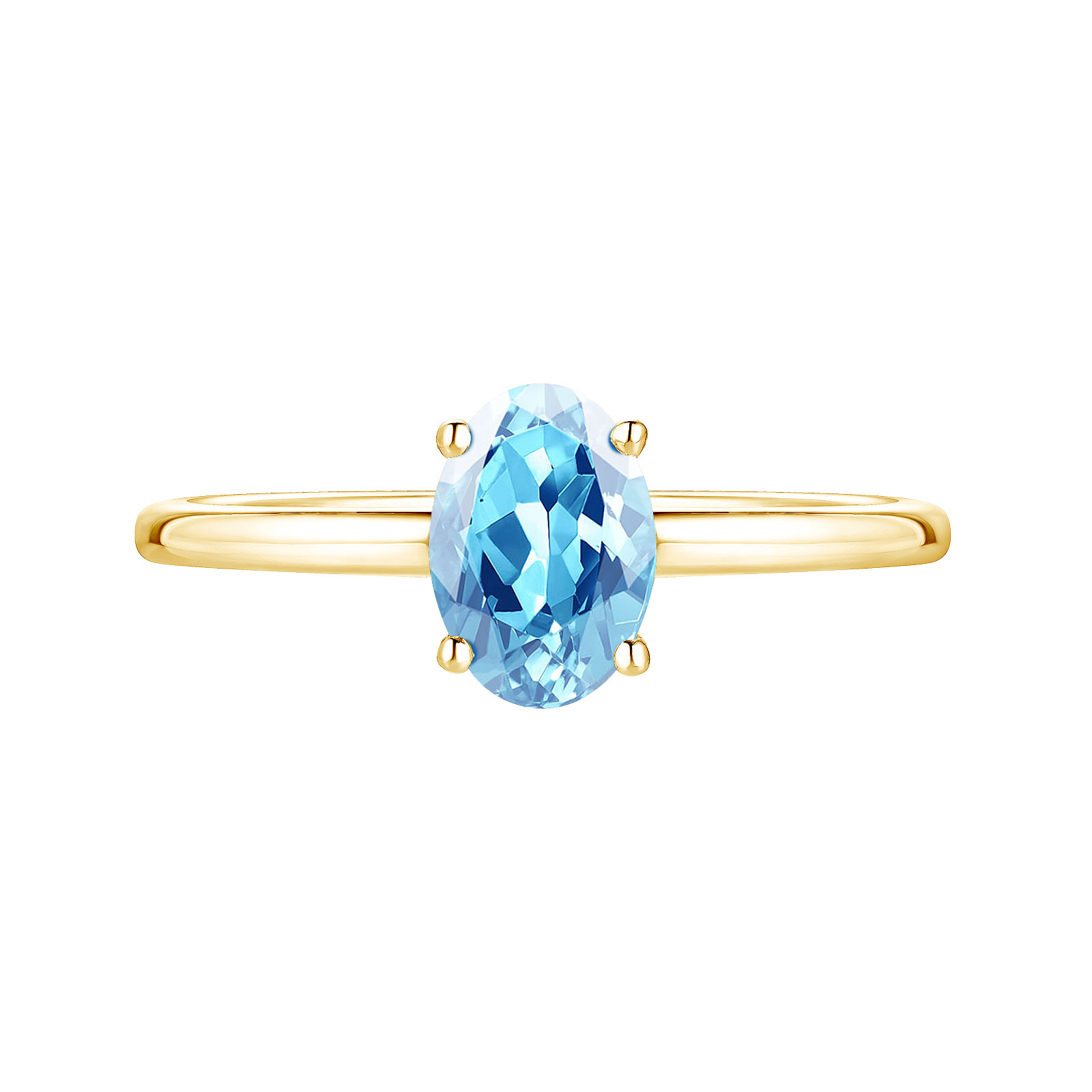 Lady Ovale Yellow Gold Topaz Ring | Gemmyo