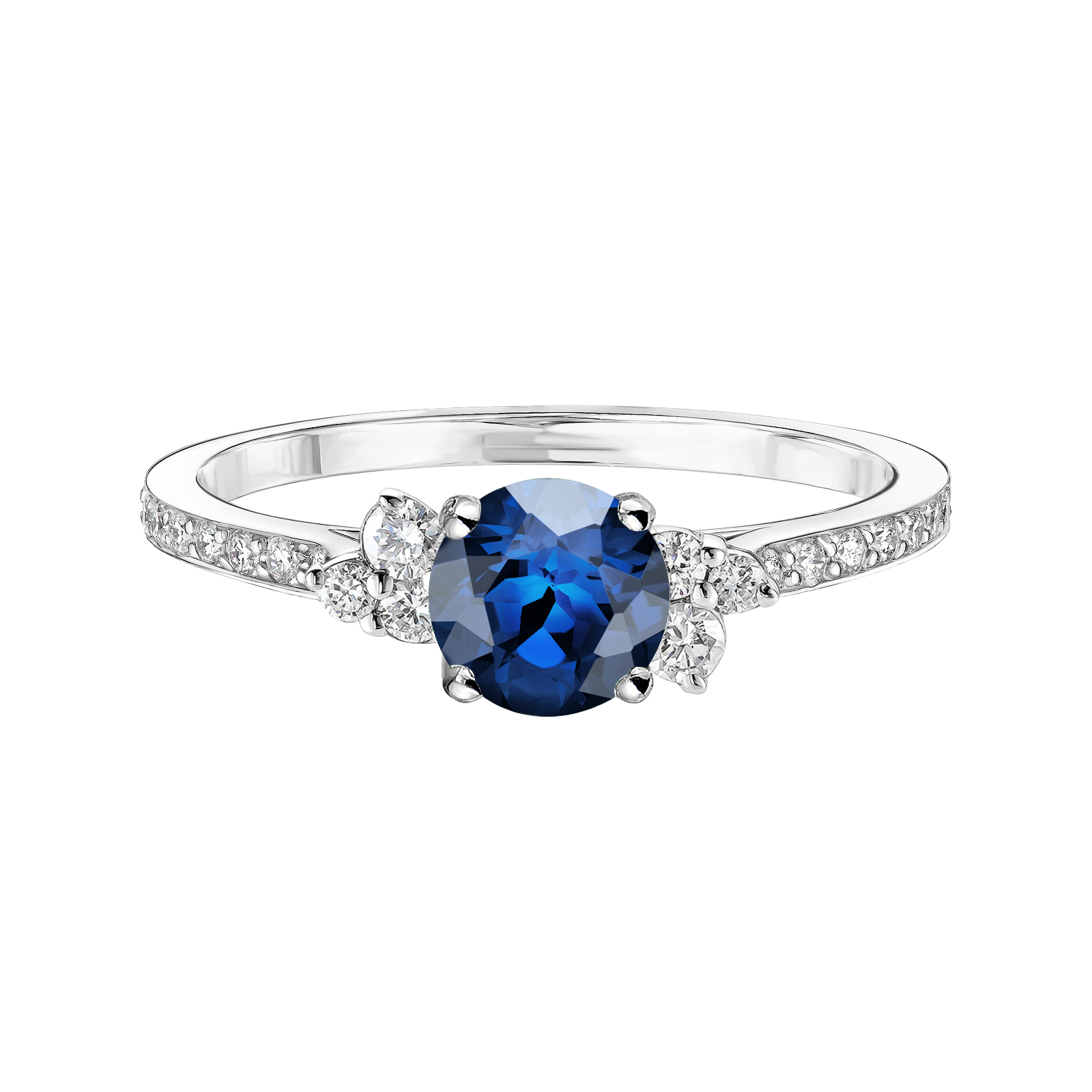 Baby EverBloom 5 mm Pavée Platinum Sapphire Ring | Gemmyo